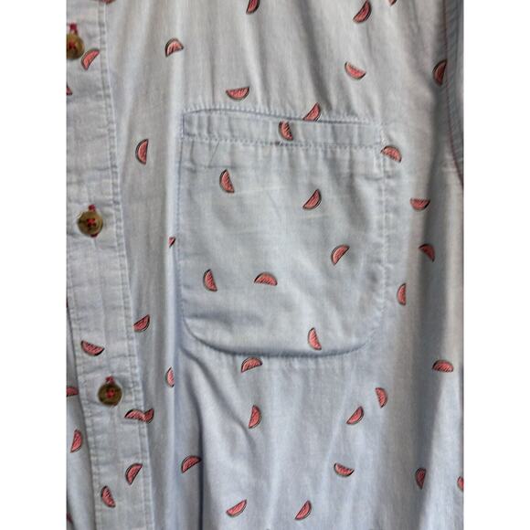 Sovereign Code Mens Sz S Button-Up Shirt Watermelon Print Summer Vacation Resort - Picture 3 of 10